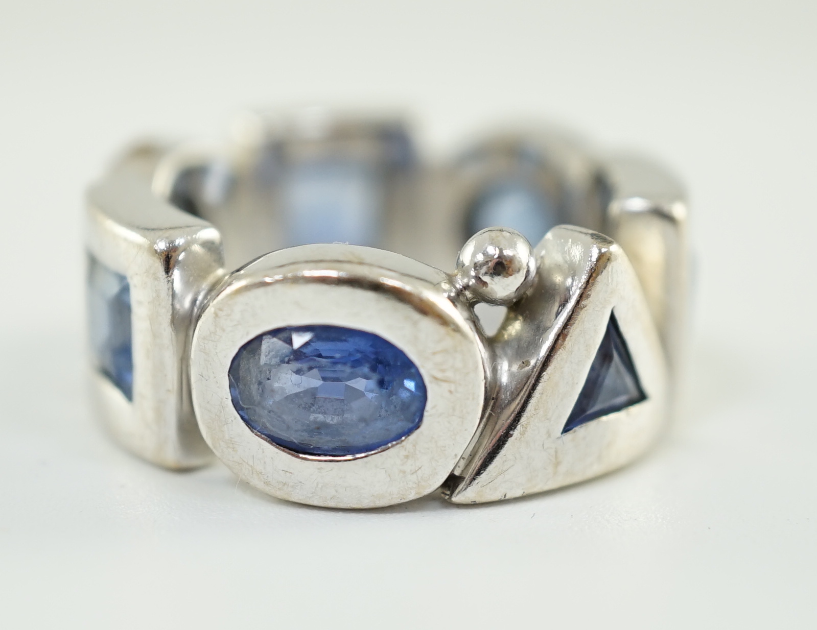 A French Chanel 18ct white gold and sapphire 'eternity' ring